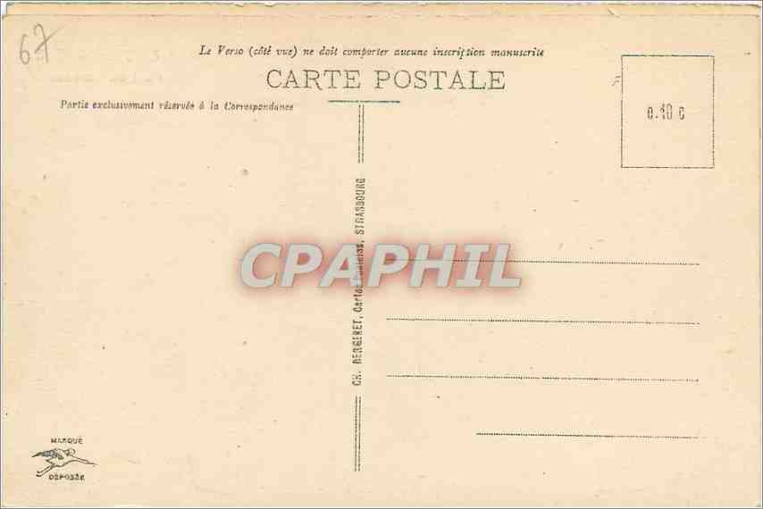 CPA Strasbourg A l'Orangerie Le Jet d'Eau et la Maison Alsacienne  — Rückseite