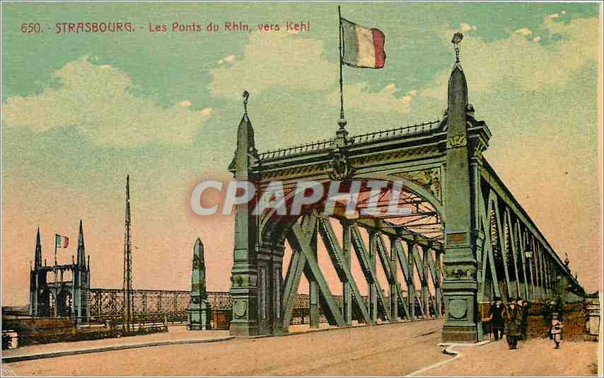 CPA Strasbourg Les Ponts du Rhin vers Kehl 