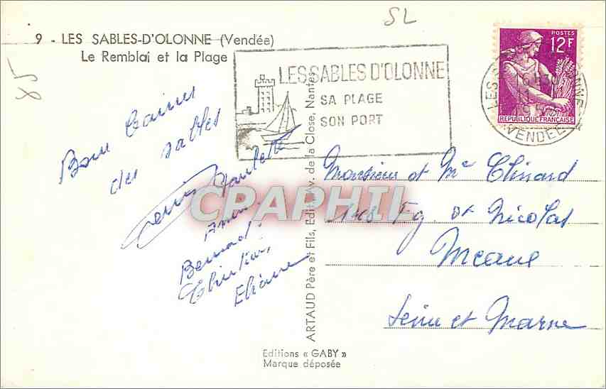 CPM Les Sables d'Olonne Vendee Le Remblai et la Plage  — Rückseite