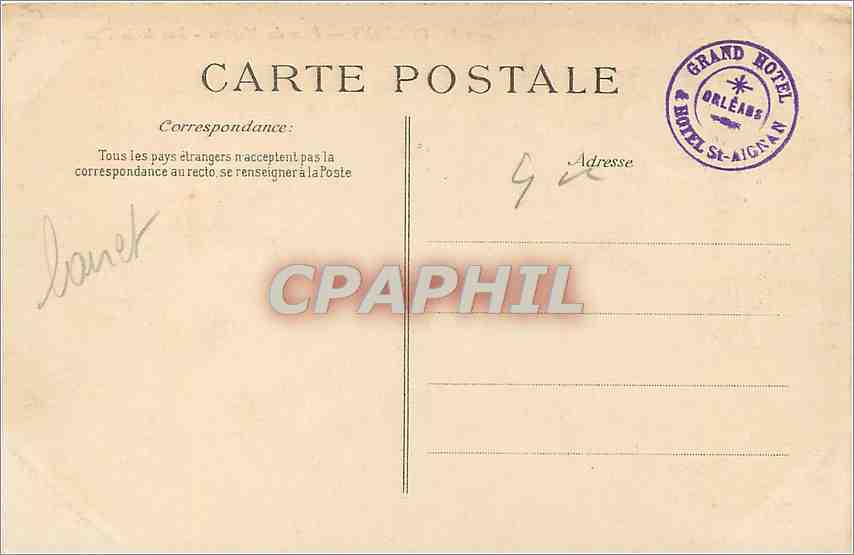 CPA Orleans Place du Martroi Rue de la Republique Tramway — Verso
