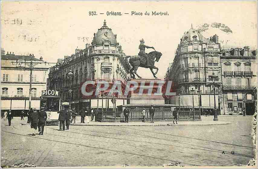 CPA Orleans Place du Martroi Tramway