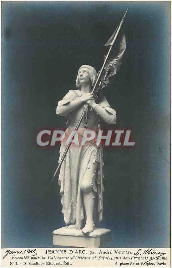 Jeanne d'Arc — statue par André Vermare — D. Saudinos Ritouret, Édit. N°1
