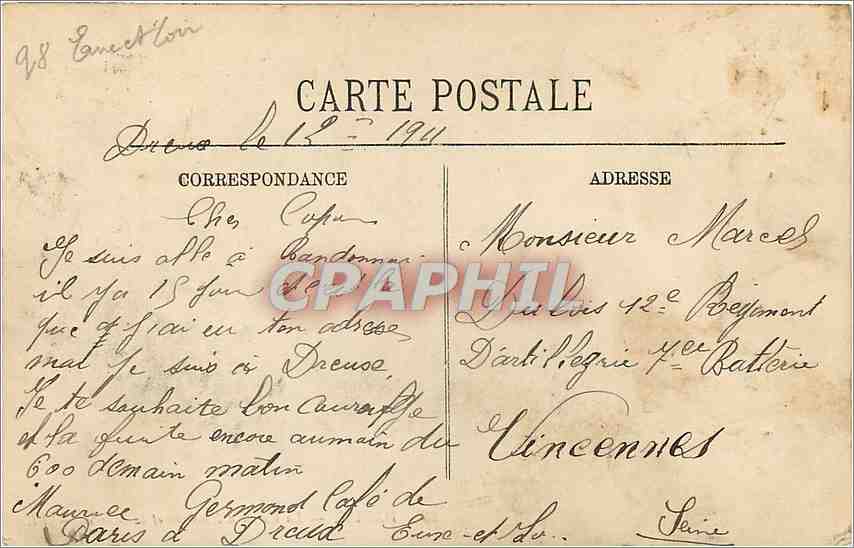 Dreux — La Caisse d'Épargne et la Mairie — LL. n°39 — Rückseite