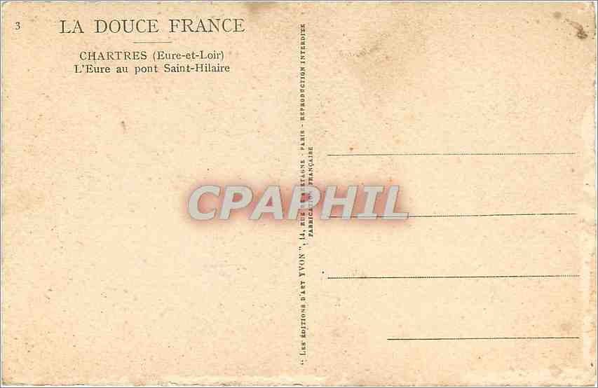 CPA Chartres Eure et Loir L'Eure au pont Saint Hilaire  — Verso