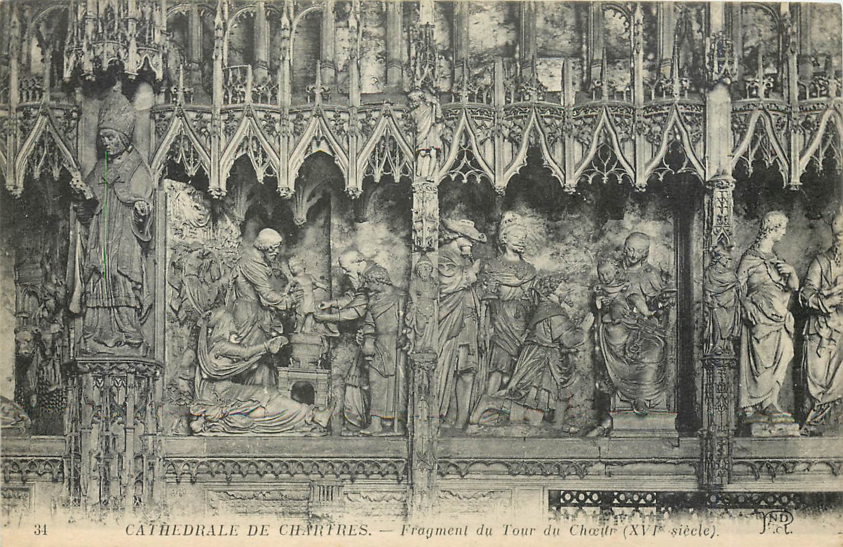 CPA Cathedrale de Chartres Fragment du Tour du Choeur 
