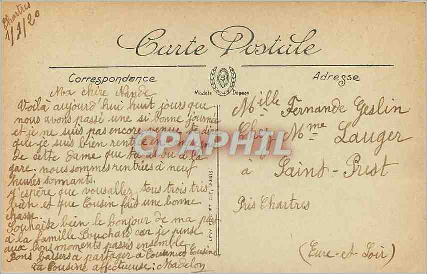 CPA Chartres Vue sur les anciens fosses  — Rückseite