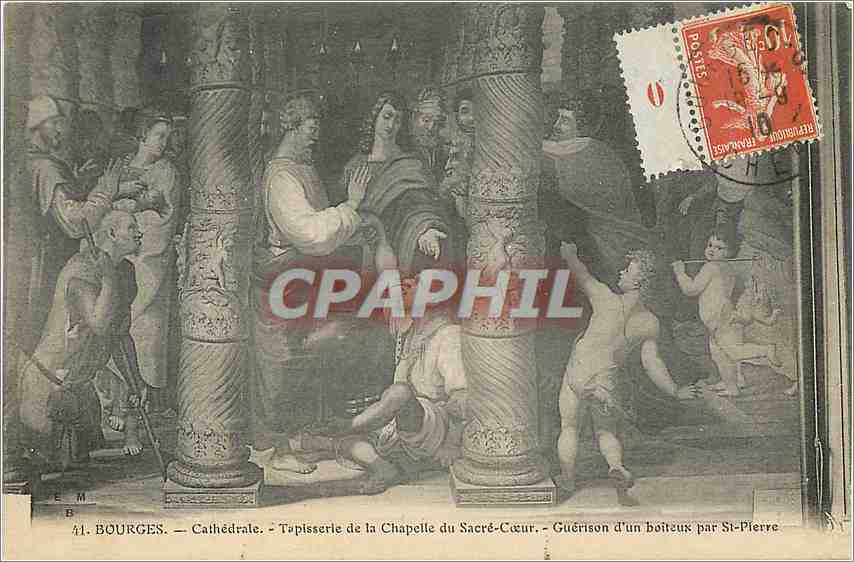 CPA Bourges Cathedrale Tapisserie de la Chapelle du Sacre Coeur 