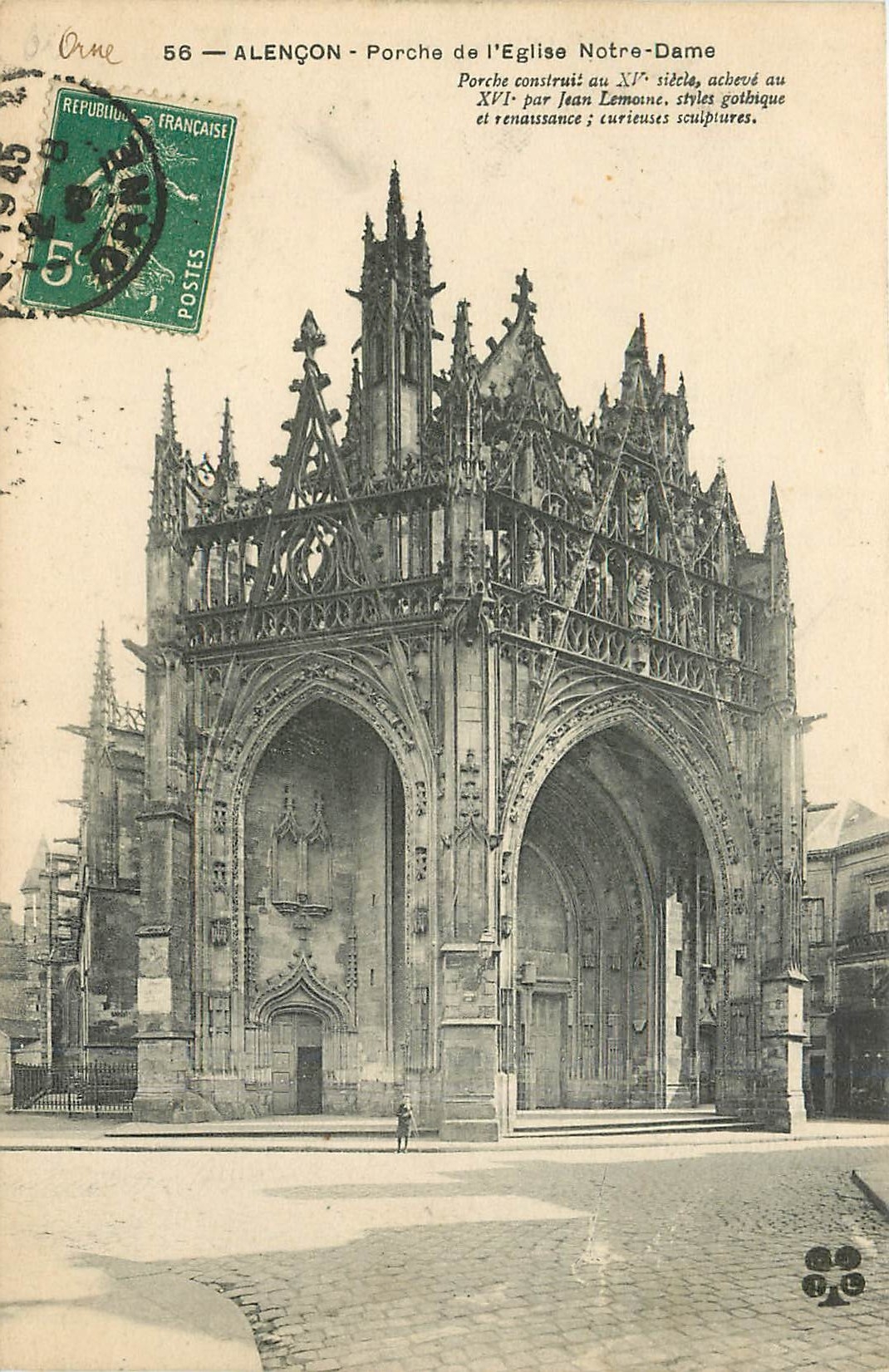 CPA Alencon Porche de l'Eglise Notre Dame 