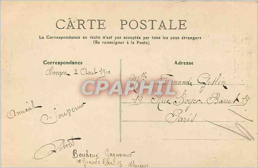 CPA Alencon Porche de l'Eglise Notre Dame  — Rückseite