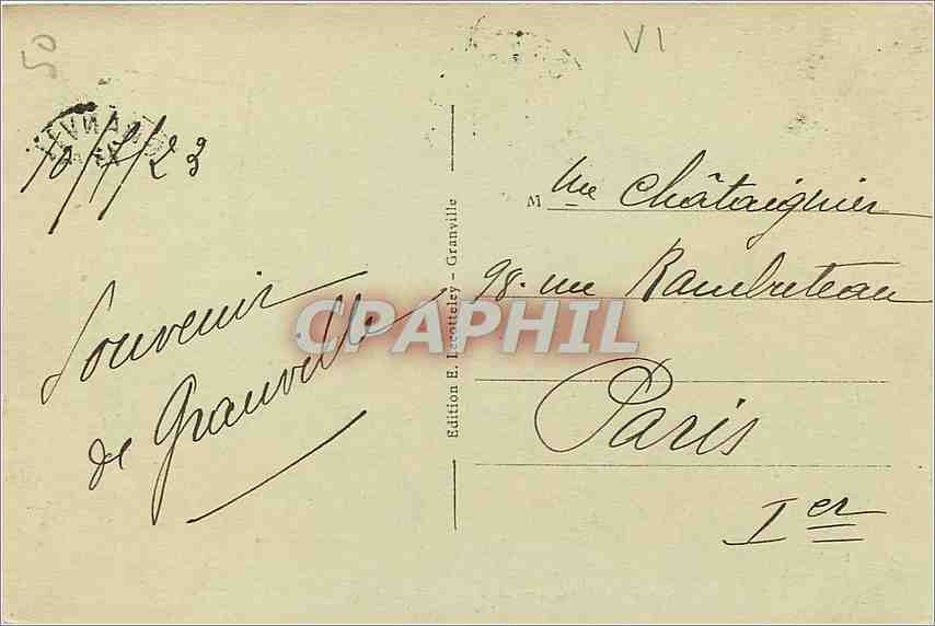 CPA Granville Le Boulevard de Vaufleury  — Rückseite