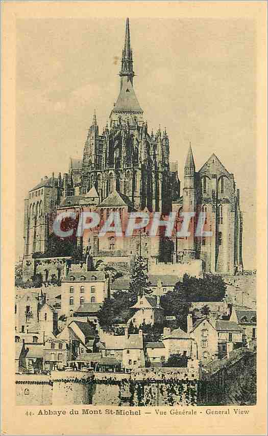 CPA Abbaye du Mont St Michel Vue Generale 