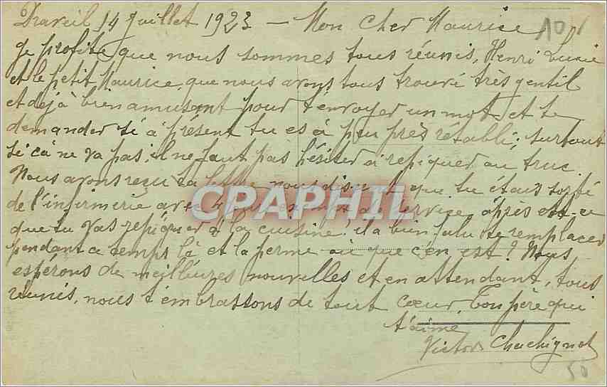 CPA Mont St Michel Vue generale et Voiture de Genets  — Verso
