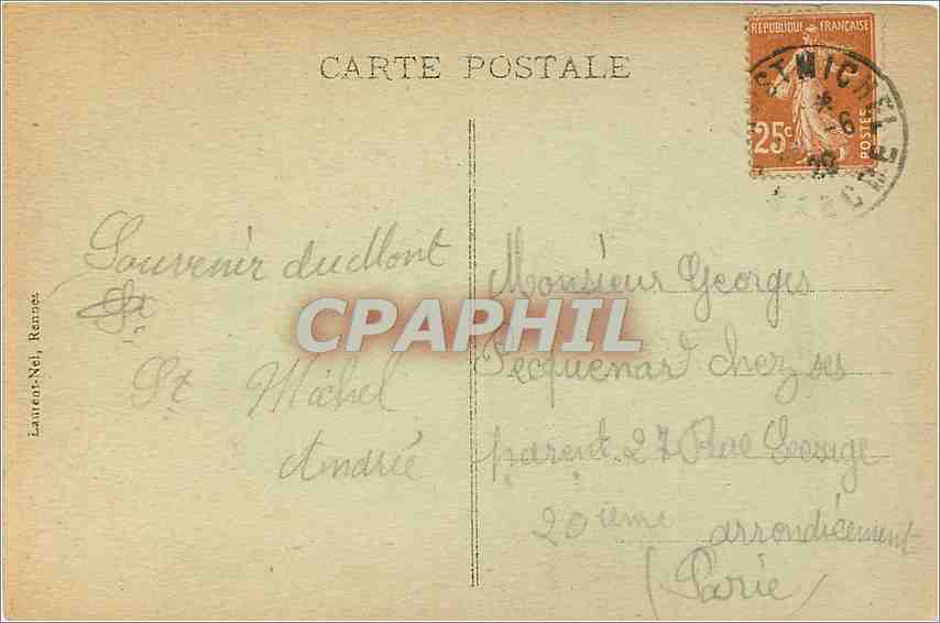 CPA Le Mont St Michel Cote sud Est Peche Pecheur — Verso