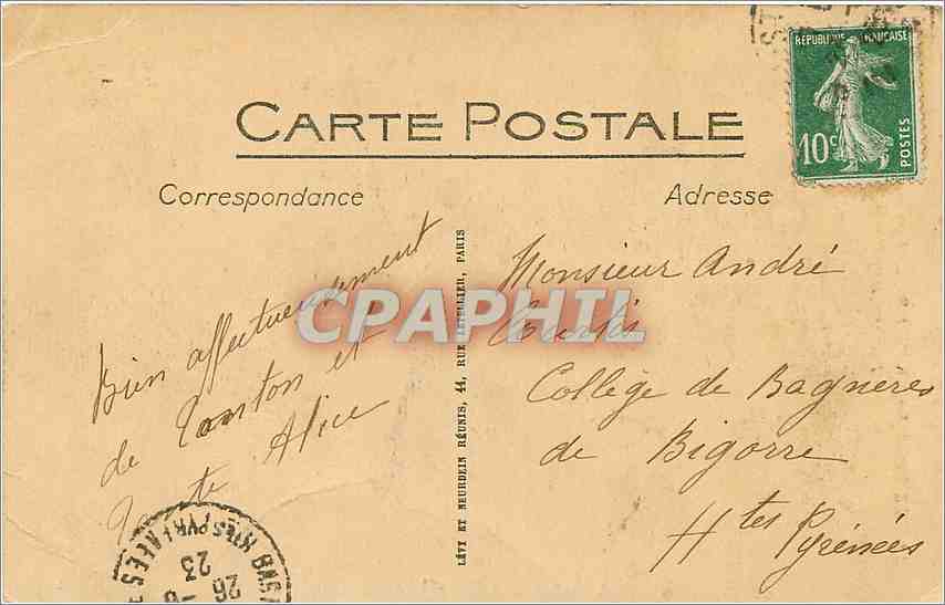 CPA Le Mont Saint Michel L'Abbaye et l'Eglise paroissiale prise de la Tour Boucle  — Verso