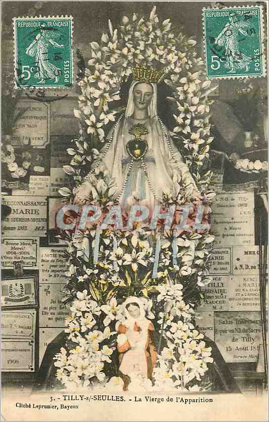 Tilly-sur-Seulles - La Vierge de l'Apparition — cliché Leprounier, Bayeux