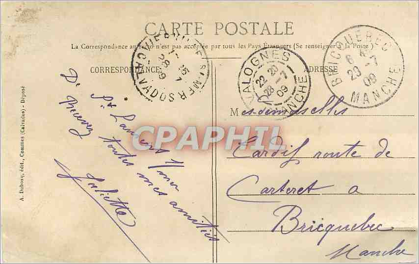 CPA Basse Cour Ferme Oies — Rückseite