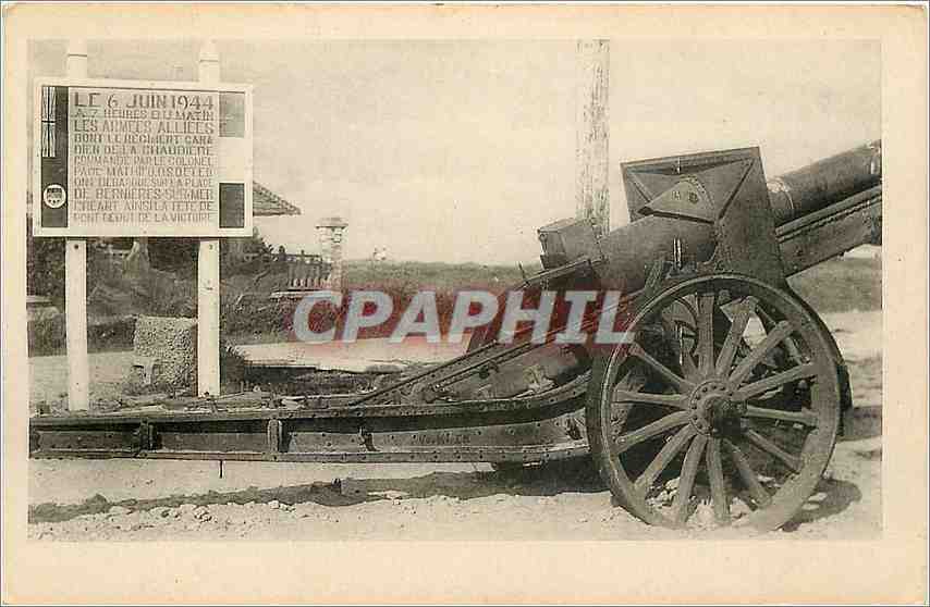 CPA Bernieres sur Mer Calvados Canon Militaria