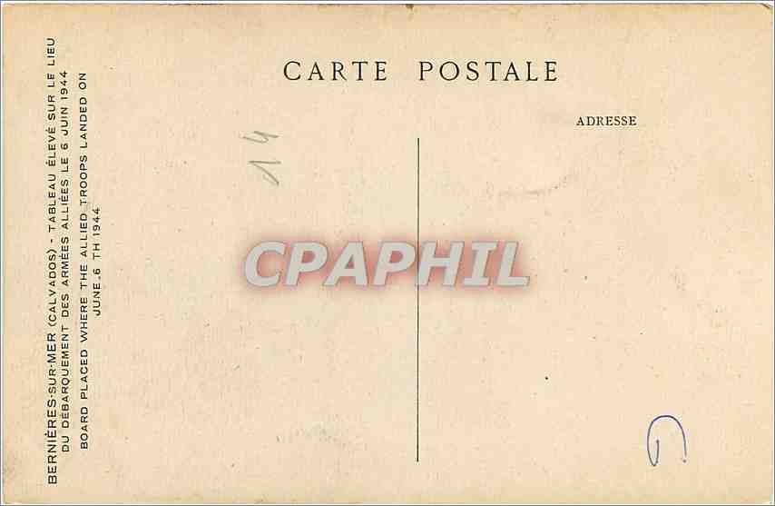 CPA Bernieres sur Mer Calvados Canon Militaria — Rückseite