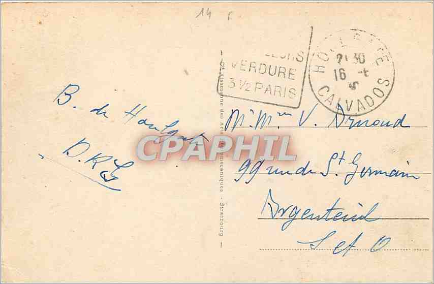 CPA Houlgate Le Casino la Plage et le Bois de Boulogne  — Rückseite