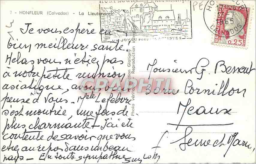 CPM Honfleur Calvados La Lieutenance Bateaux — Rückseite