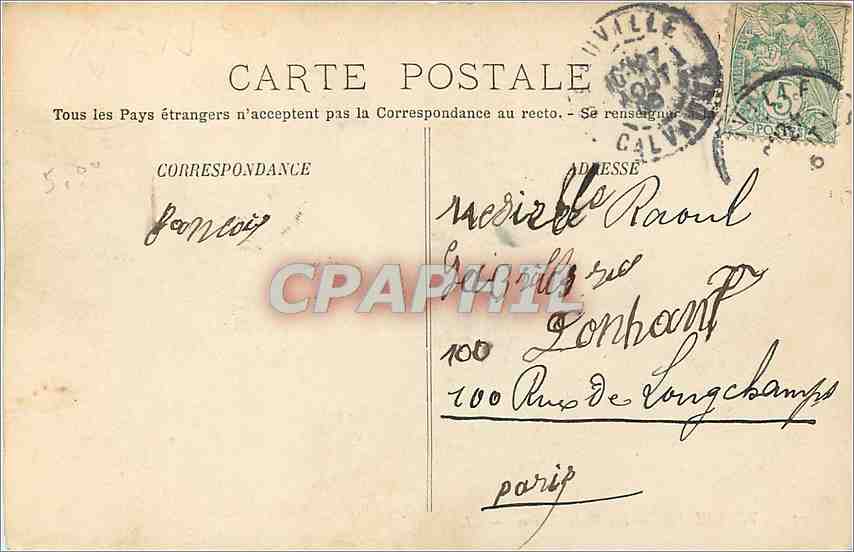 CPA Trouville Les Roches Noires  — Verso