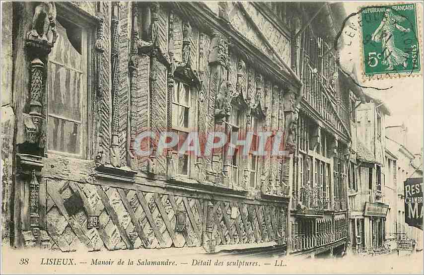 Lisieux — Manoir de la Salamandre — Détail des sculptures — LL.