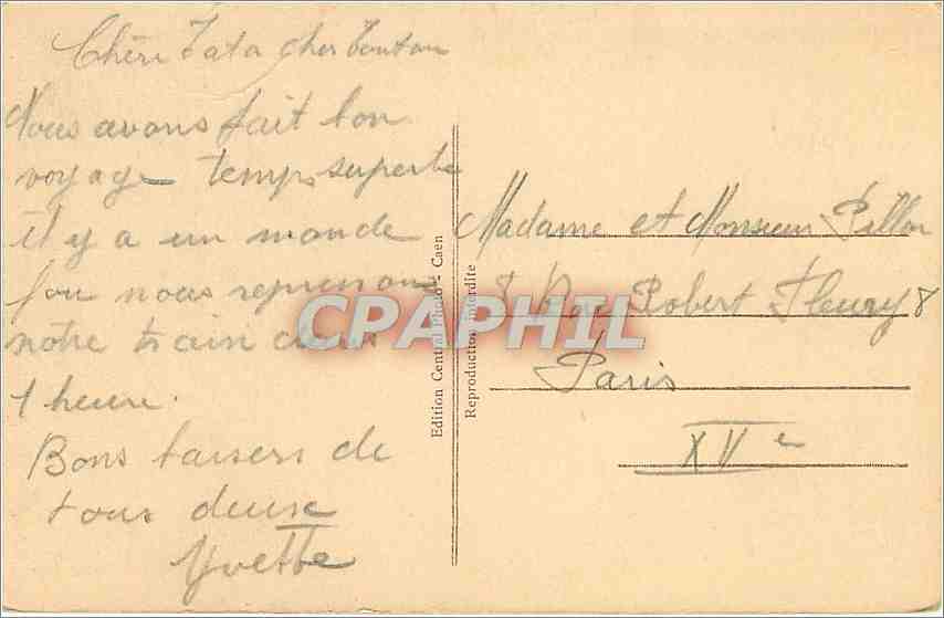 CahN — Maisons de bois du XV siècle rue Saint-Pierre — Édition Centrale de Caen — Verso