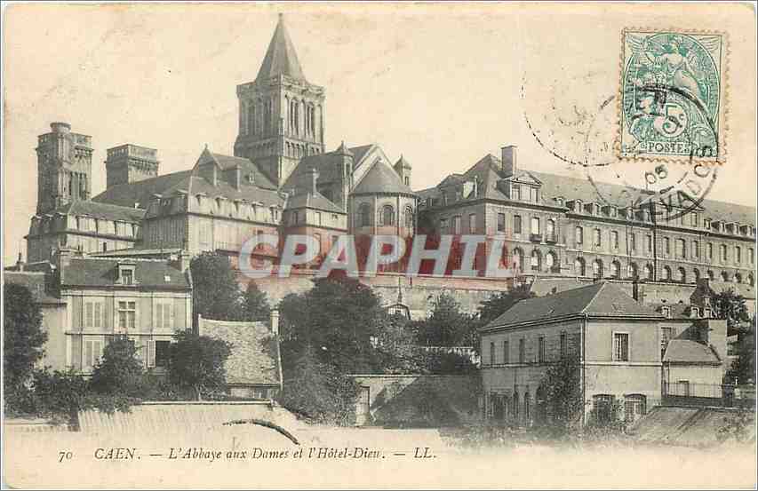 CPA Caen L'Abbaye aux Dames et l'Hotel Dieu 