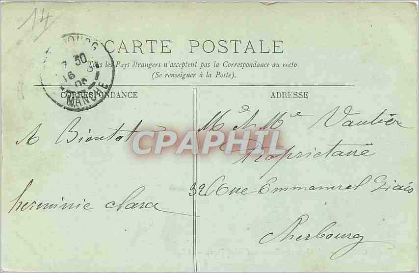 CPA Caen L'Abbaye aux Dames et l'Hotel Dieu  — Verso