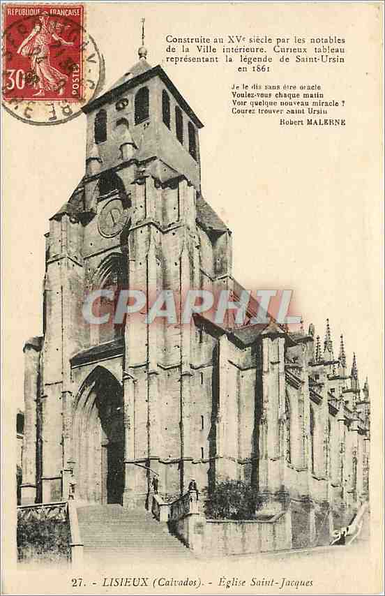 CPA Lisieux Calvados Eglise Saint Jacques 