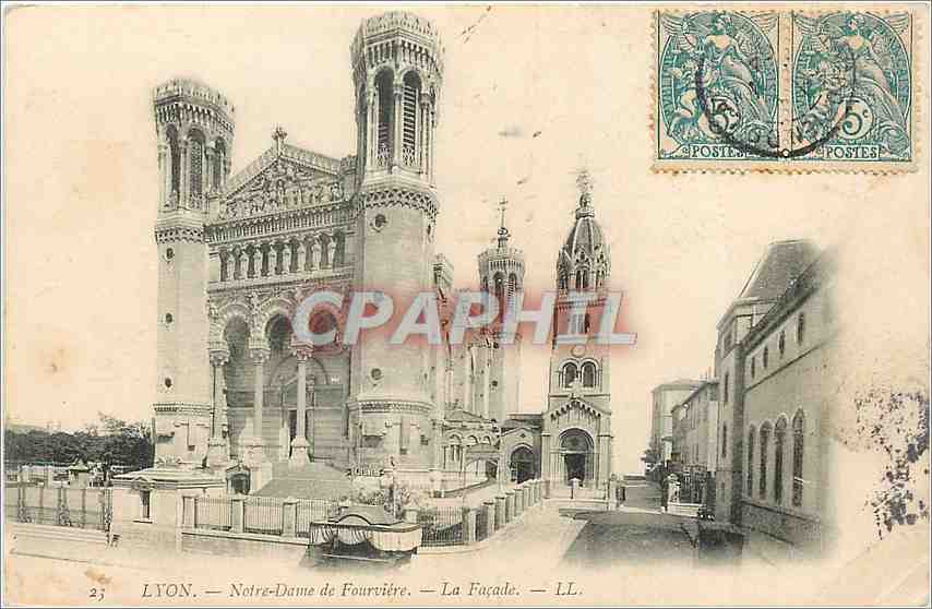 CPA Lyon Notre Dame de Fourviere La Facade 
