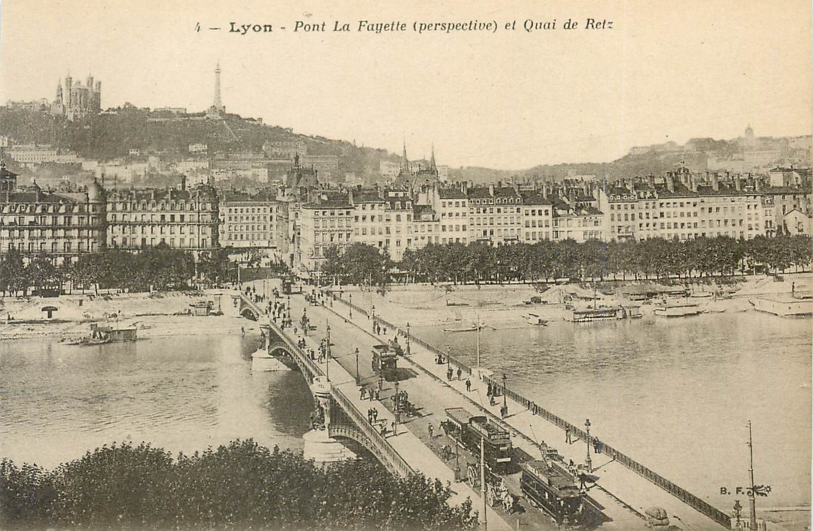 CPA Lyon Pont La Fayette et Quai de Retz 