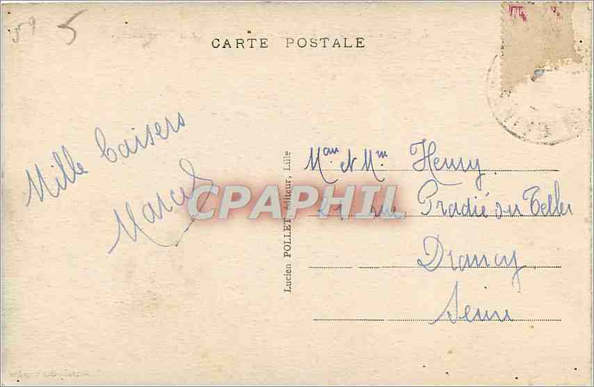 CPA Malo les Bains Vue generale de la Plage  — Rückseite