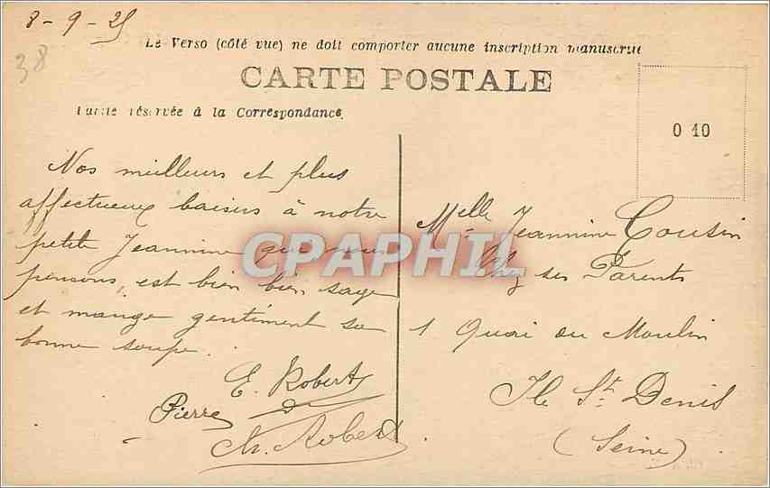 CPA Dauphine Environs d'Uriage Les Moutons Champrouse et la Croix Moutons — Verso