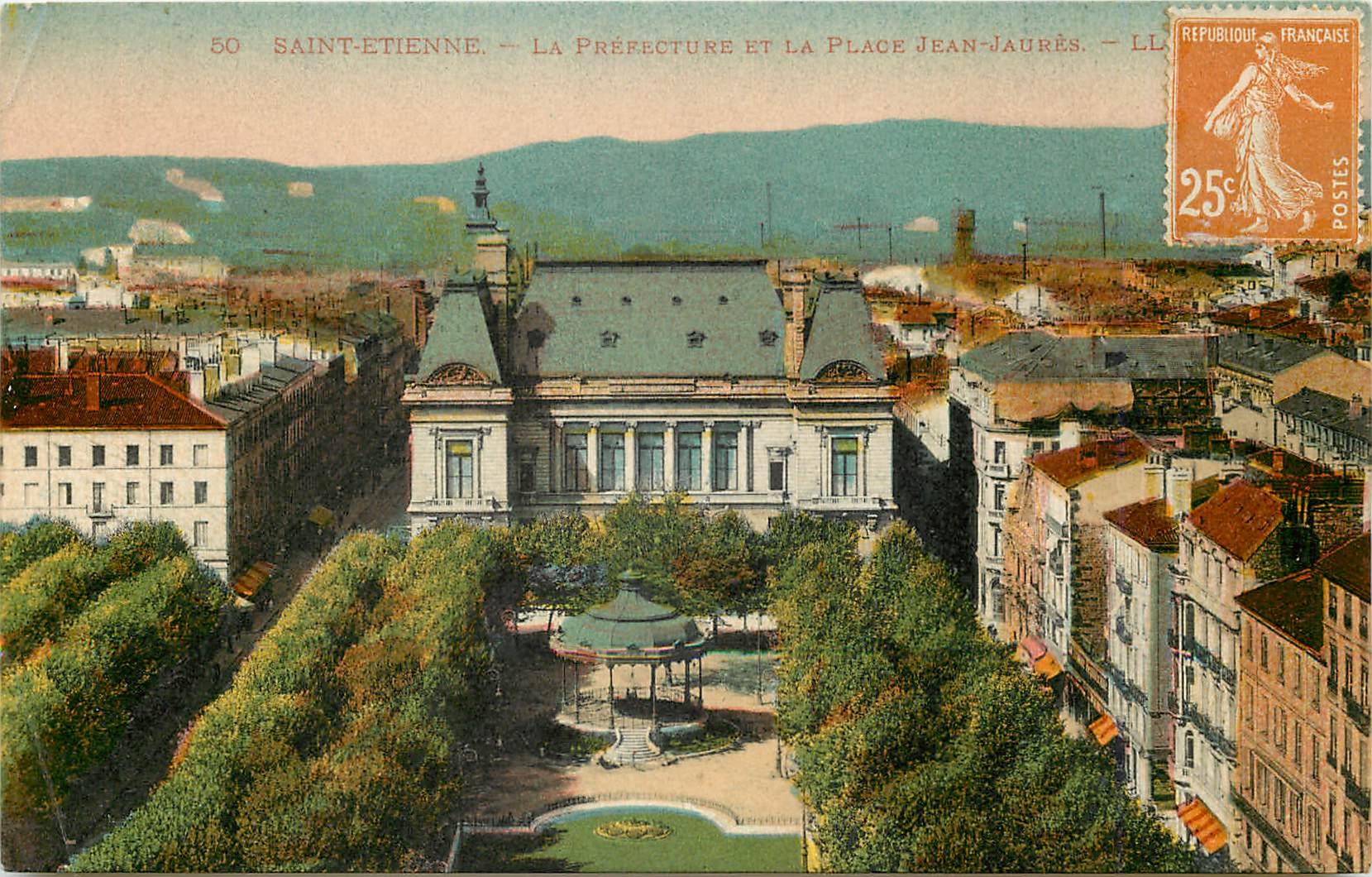CPA Saint Etienne La Prefecture et la Place Jean Jaures 