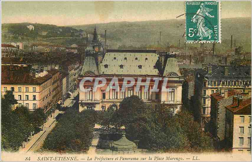 CPA Saint Etienne La Prefecture et Panorama sur la Place Marengo 