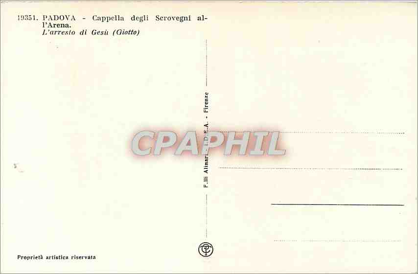 CPA Padova Cappella degli Serovegni al l'Arena  — Rückseite