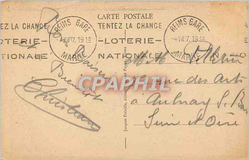 CPA Reims La Fontaine Sube  — Rückseite