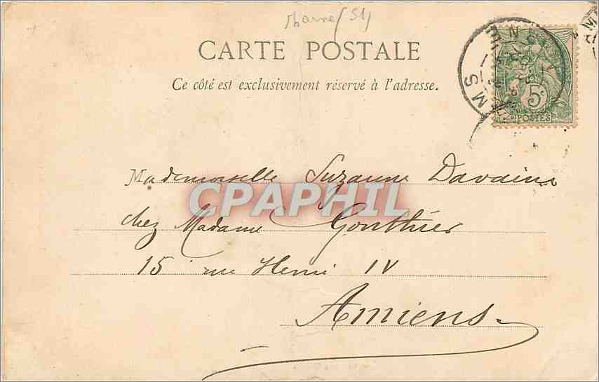 CPA Reims La Cathedrale Le Grand Portail  — Verso