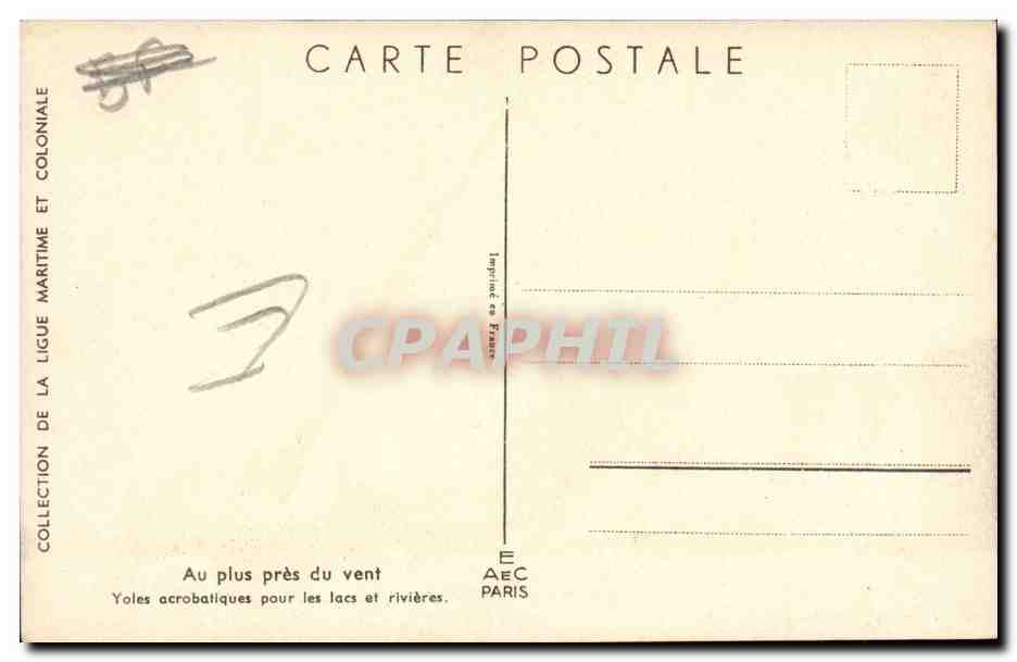 Illustrateur Bateau Boat CPA Au plus pres du vent Yoles acrobatiques pour les lacs et les rivieres yachts Haffner — Back