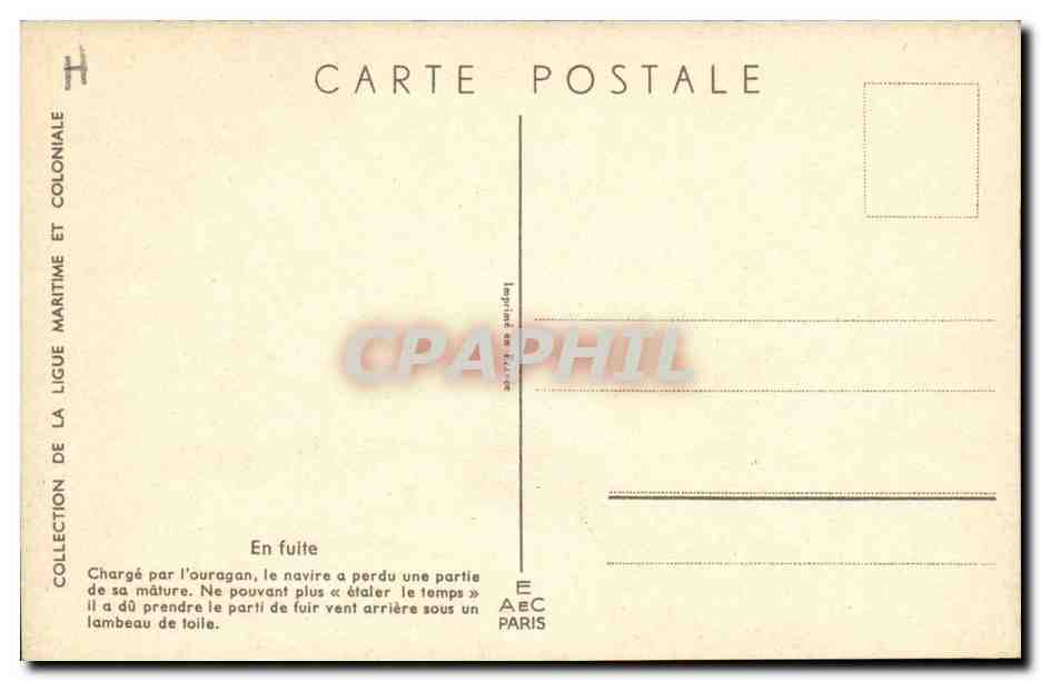 Illustrateur Bateau Boat CPA En fuite Haffner — Verso