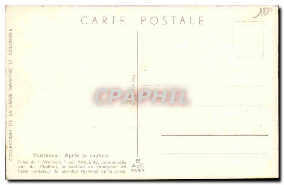 Illustrateur Bateau Boat CPA Vaisseaux Apres la capture Haffner — Back
