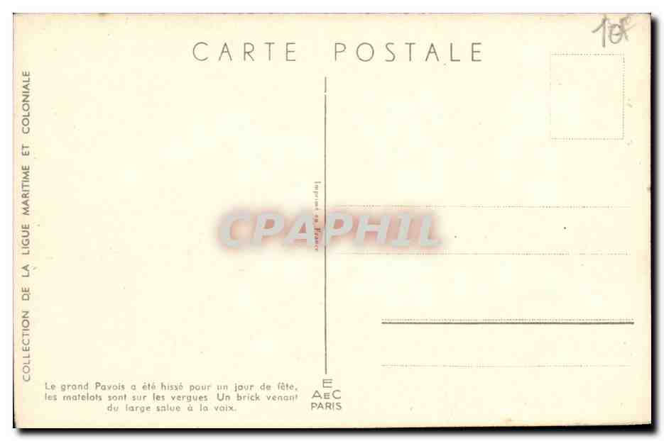 Illustrateur Bateau Boat CPA Le grand pavoi a ete hisse pour le jour de la fete Brick Haffner — Back