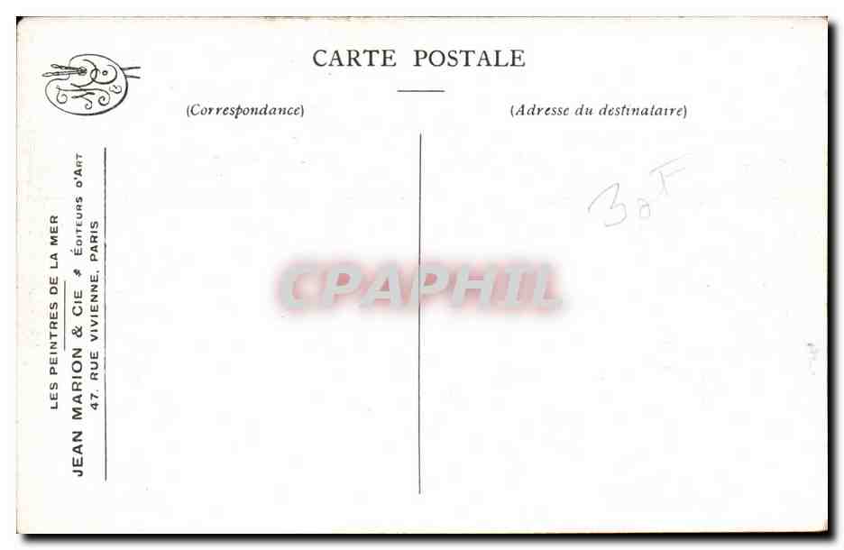 Ostende — Calme du soir — Les Peintres de la Mer, Série 6, No. 2 — Verso