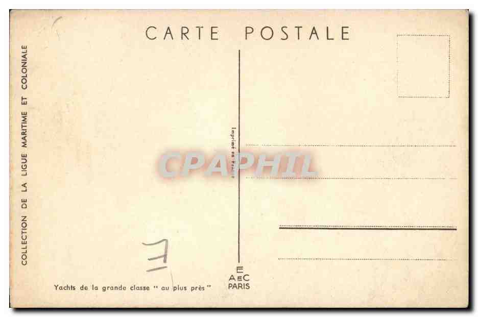 Illustrateur Bateau Boat CPA Yachts de la grande classe au plus pres pres Haffner  — Verso