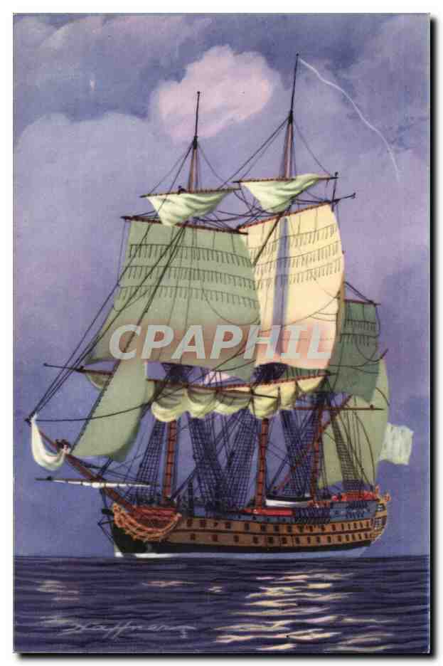 Illustrateur Bateau Boat CPA Voilier En panne Vaisseau Haffner 