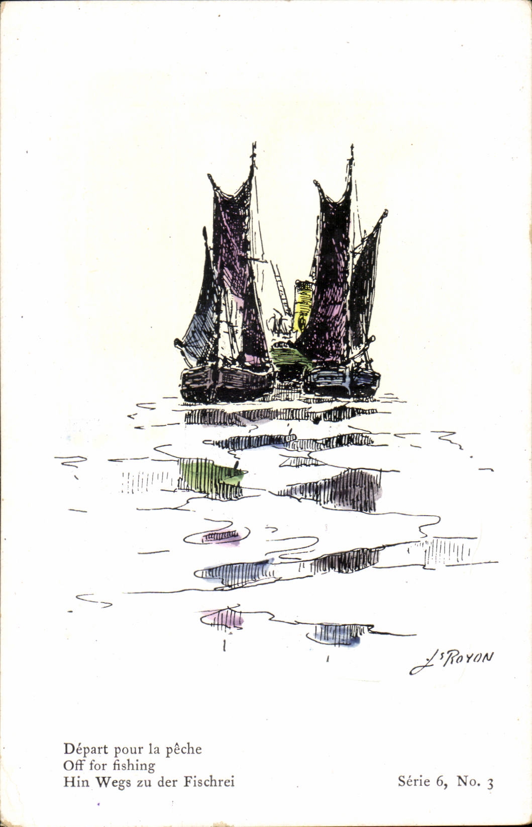Départ pour la pêche — Série 6, No. 3 — J'sROYON