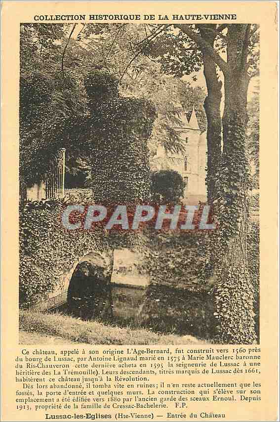 Lussac-les-Eglises (Haute-Vienne) — Entrée du Château — Édition Vve Dazat