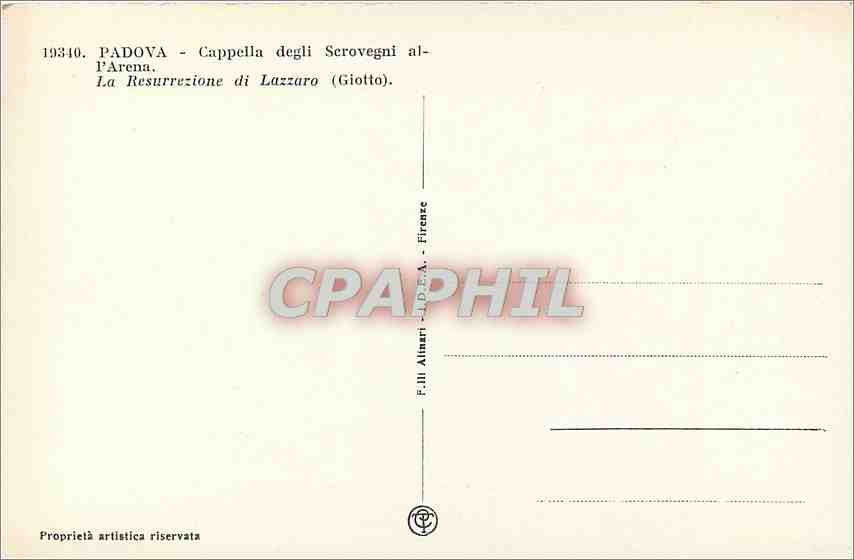 CPA Padova Cappella degli Scrovegni all'Arena  — Rückseite