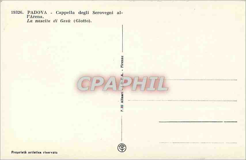 CPA Padova Cappella degli Scrovegni all'Arena  — Rückseite